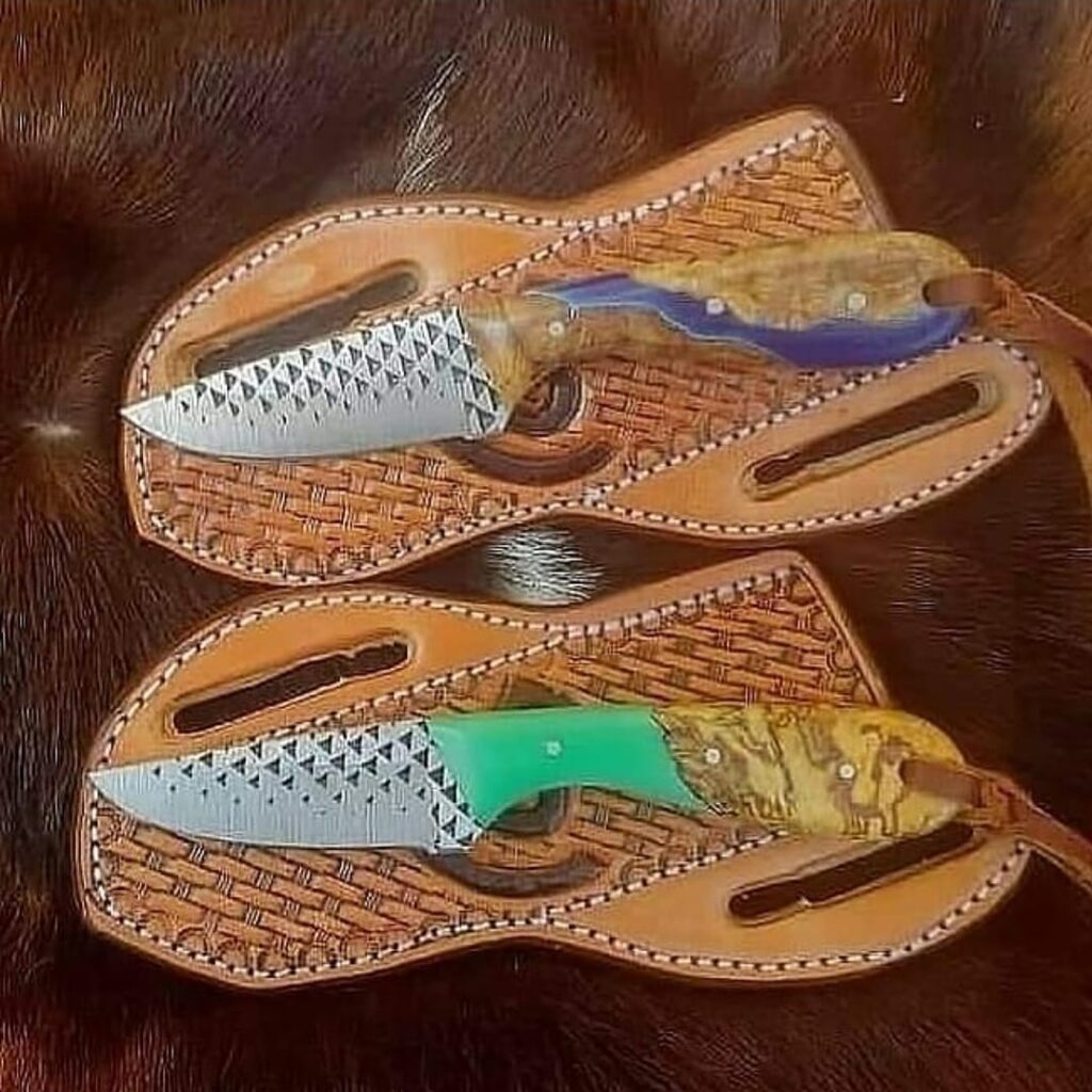 Custom Rasp Handles Custom made Rasp steel skinner knife set - SN Blades