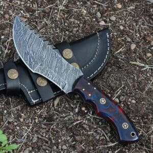 Custom made Damascus steel Tracker knife