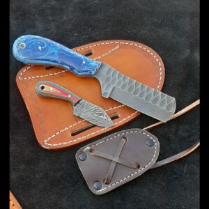 Custom made crobin steel bull cutter knife