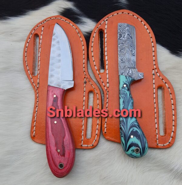 Custom made bull cutter and skinner knife set