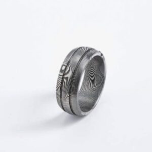 Custom made Damascus steel ring