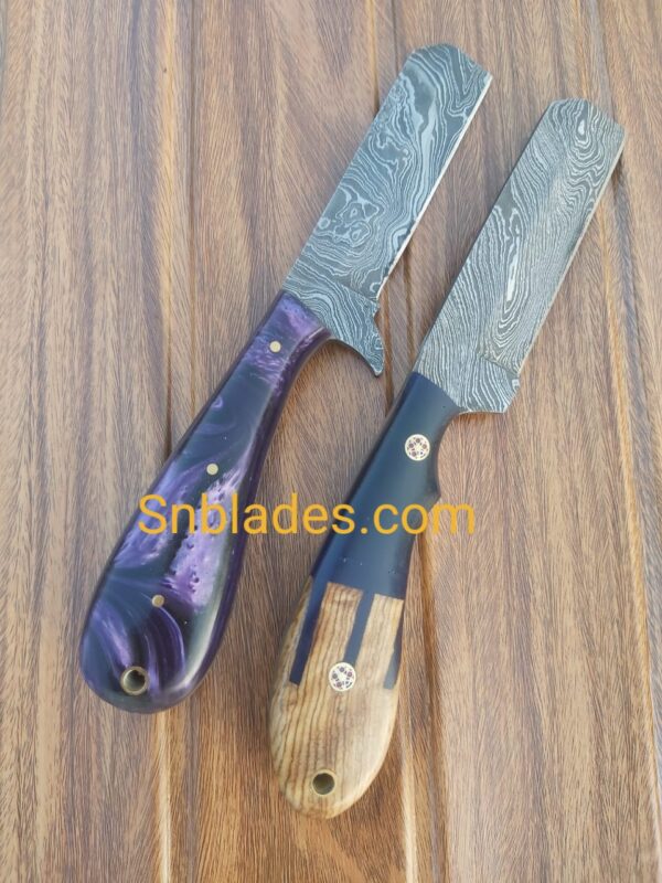 Custom made Damascus steel two knives set