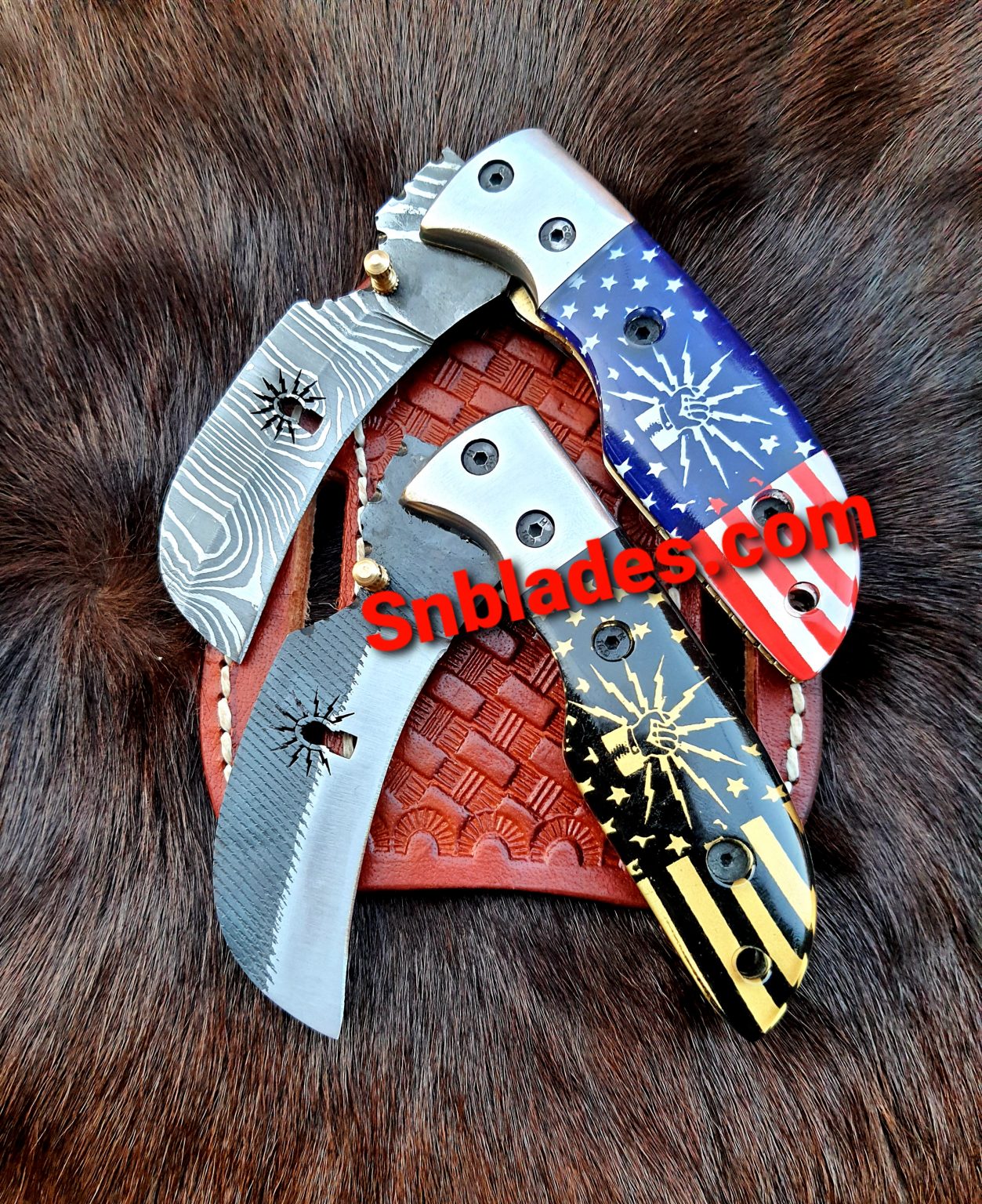 Handmade Damascus steel and 1095 steel IBEW Hawksbill lineman folding ...