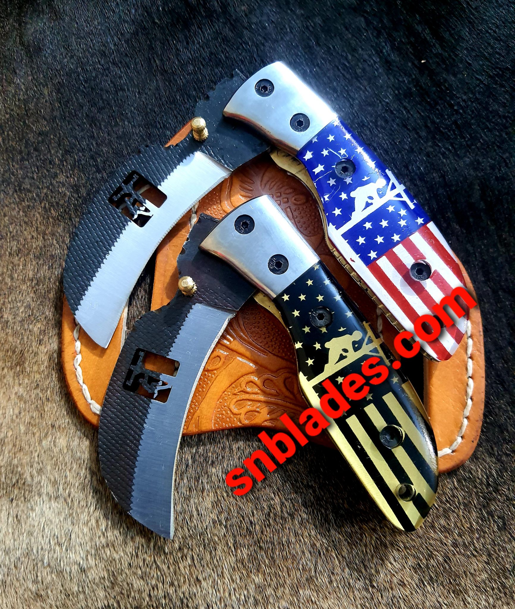 Handmade 1095 Rasp steel two lineman folding knives/lineman folding ...