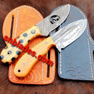 Damascus Cowboy Skinner knifes