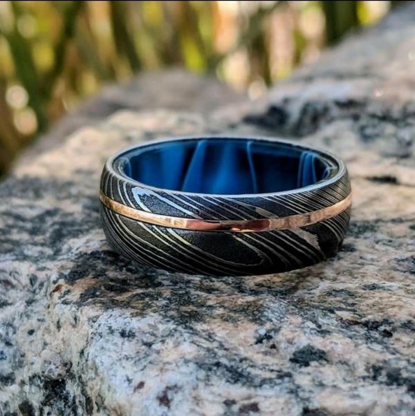 Wedding Damascus steel Ring