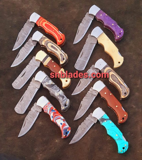 Handmade 10 Folding Knifes