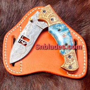 Handmade Damascus Steel Hawksbill linemen Folding knife/linemen Folding knife 2022