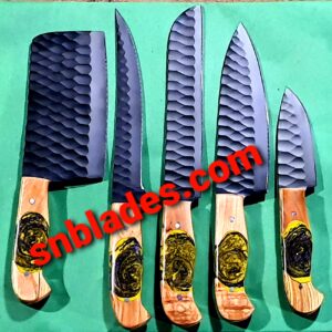 Handmade 1095 crobin steel 5 kitchen knives set/Etc knives 2022