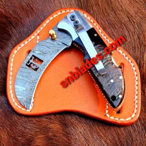 Handmade Damascus steel Hawksbill Lineman Folding knife/Lineman knife 2022