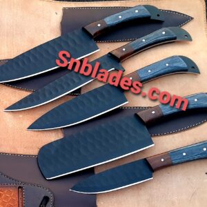 Handmade 1095 steel five kitchen knives set/Best Gift for Christmas 2022