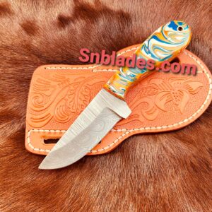 Handmade Damascus steel Cowboy Skinner knife/Best Gift for Christmas present 2022