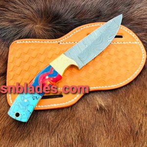 Handmade Damascus steel cowboy skinner knife 2023