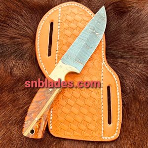 Handmade Damascus steel cowboy skinner knife 2023