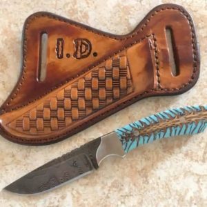 Handmade Damascus steel cowboy skinner knife