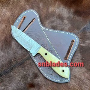 Handmade Damascus steel cowboy skinner knife
