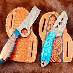 New Custom Handmade pistol cutter and Skinner knives set