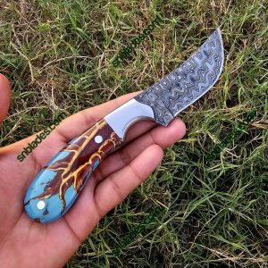New Damascus steel cowboy Skinner knife