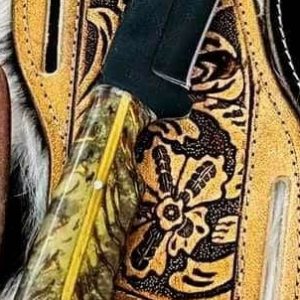 Custom Made 1095 High Carbon Steel With Powder Coated Fixed Blades Western Cowboy Bull Cutter knife