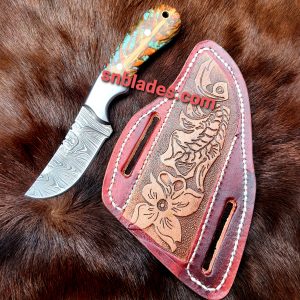 New Handmade Damascus steel Cowboy Skinner knife overall length 7"inch