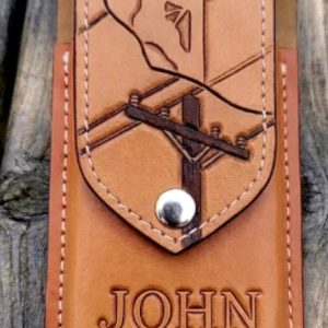 Personalized Lineman Leather Phone Case
